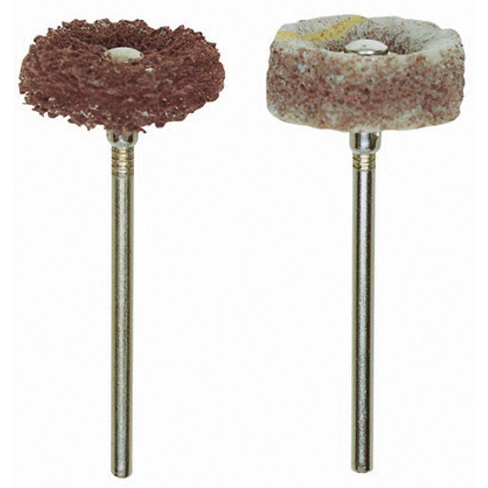 2 brosses de pon&ccedil;age en non-tiss&eacute; de nylon pour l'acier PROXXON