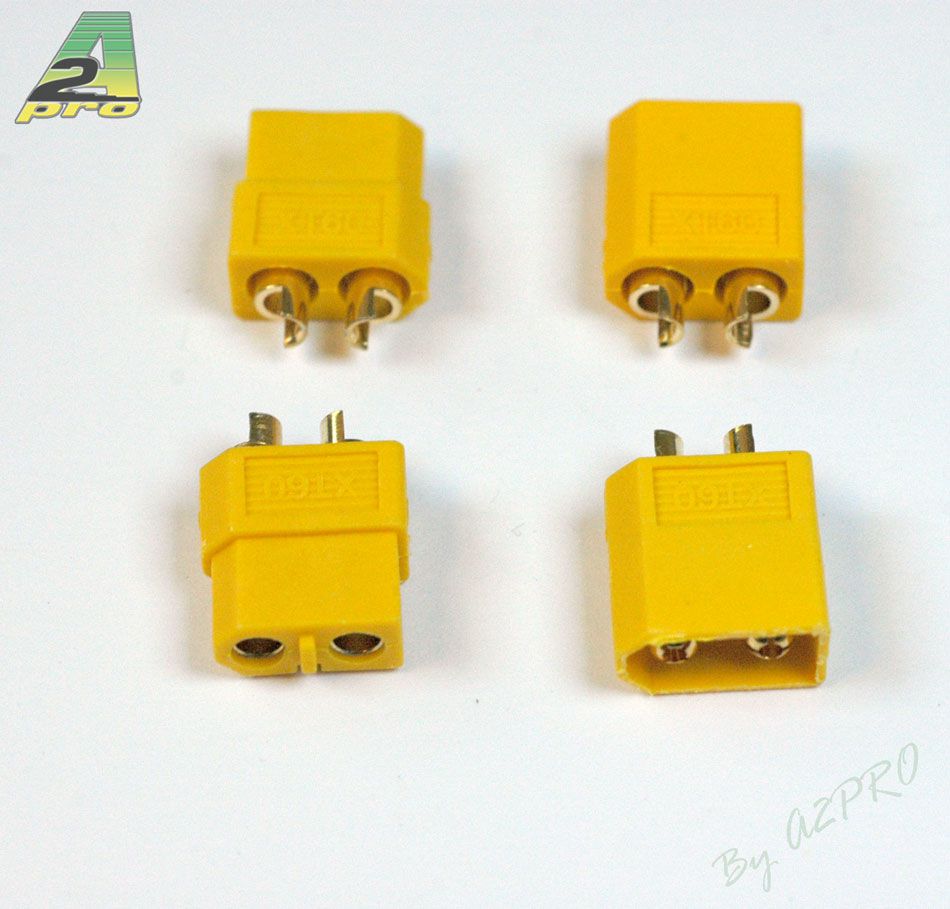 Connecteur XT-60 OR M&acirc;le + Femelle (2 paires)