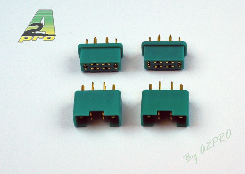 Connecteur 6 p&ocirc;les m&acirc;le+fem (2 paires)