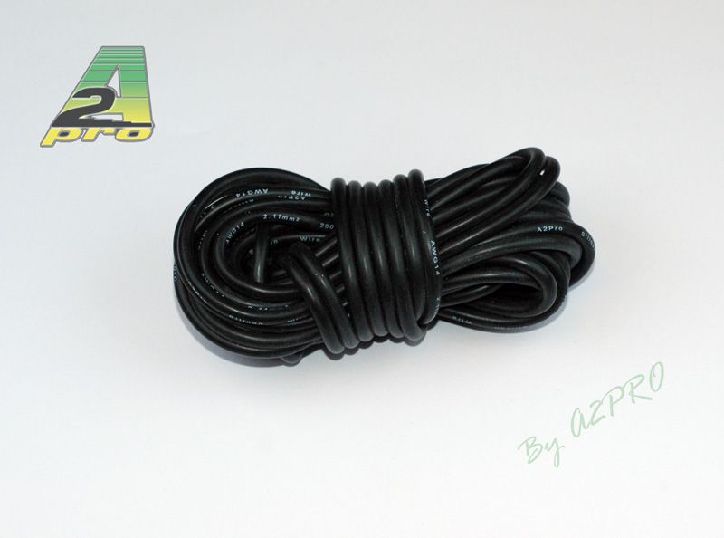 Fil silicone AWG14-2.12&sup2; noir (5m)