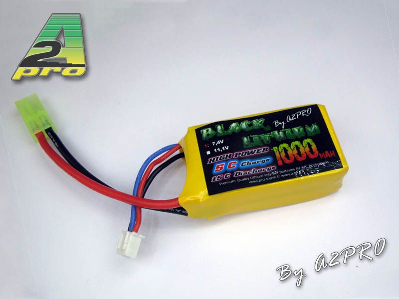 Gun Powder 1000mAh 15C 2S (Mini Tamiya invers&eacute;e)