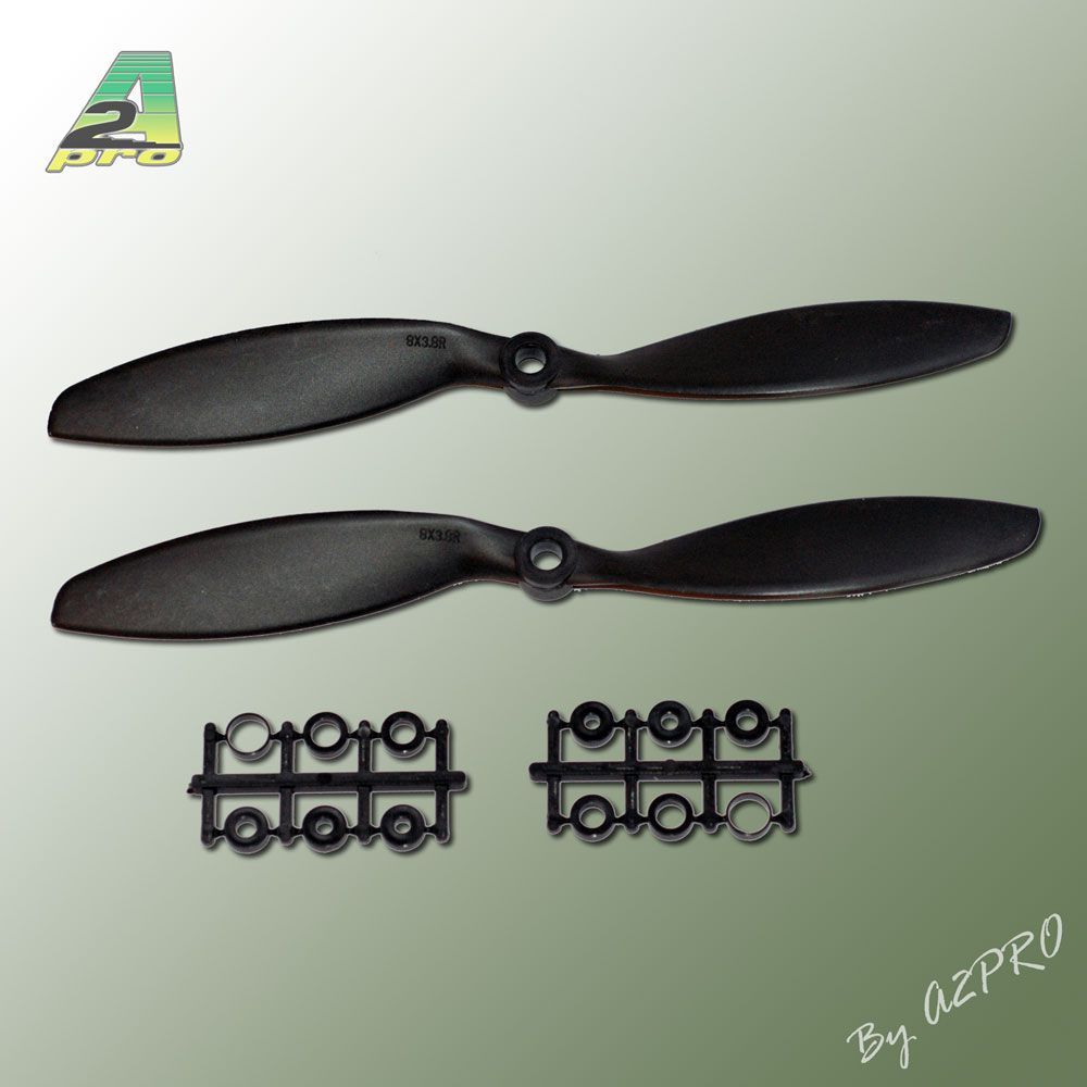 H&eacute;lice Gemfan SF push 8x3,8 carbone (2 pcs)