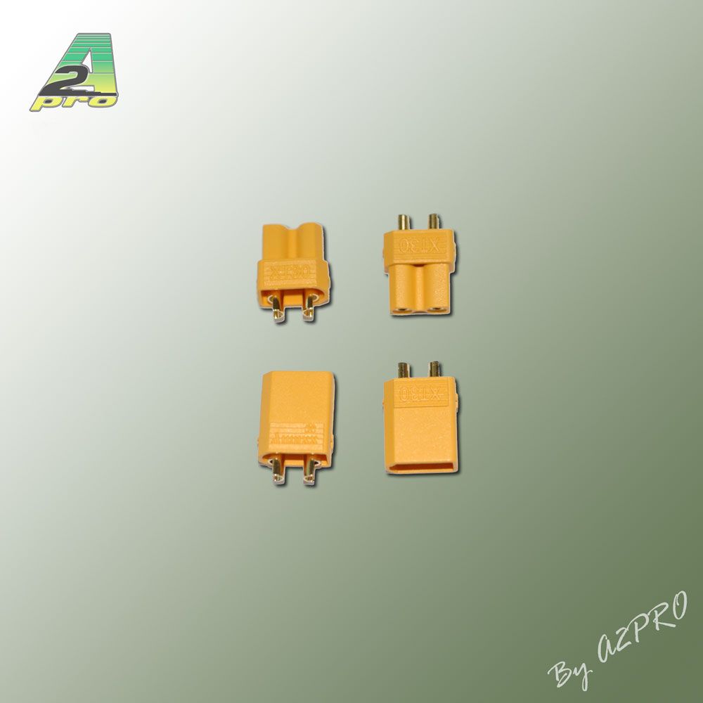 Connecteur XT-30 OR M&acirc;le + Femelle (2 paires)