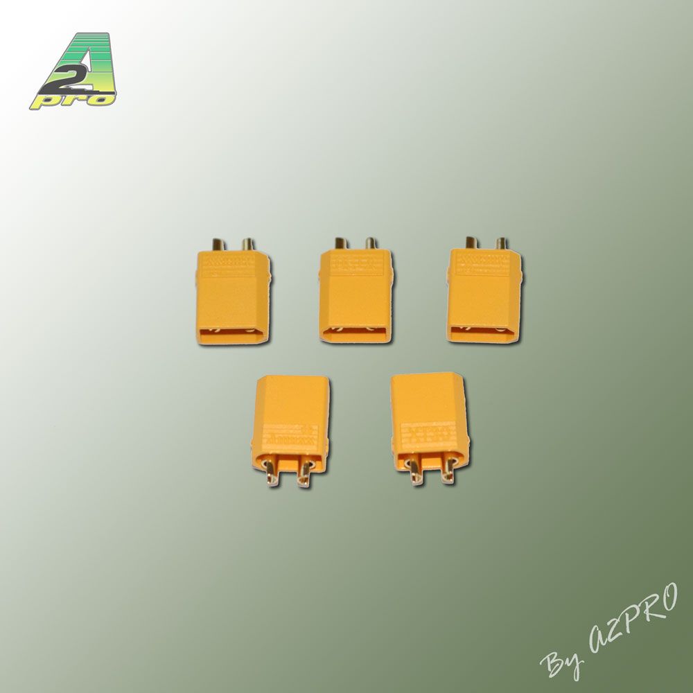 Connecteur XT-30 OR M&acirc;le (5 pcs)