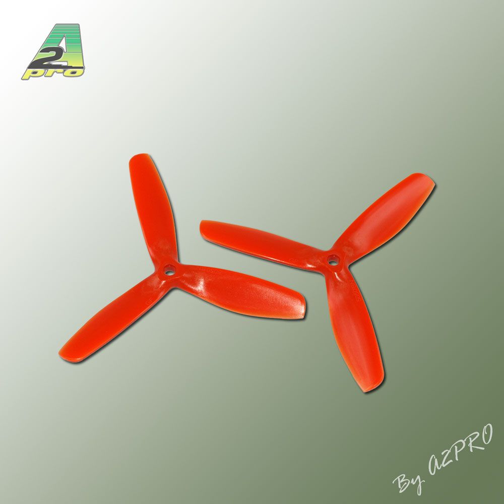 H&eacute;lice Gemfan Tripale  fibre 5x5 demi bullnose orange (2 pcs)