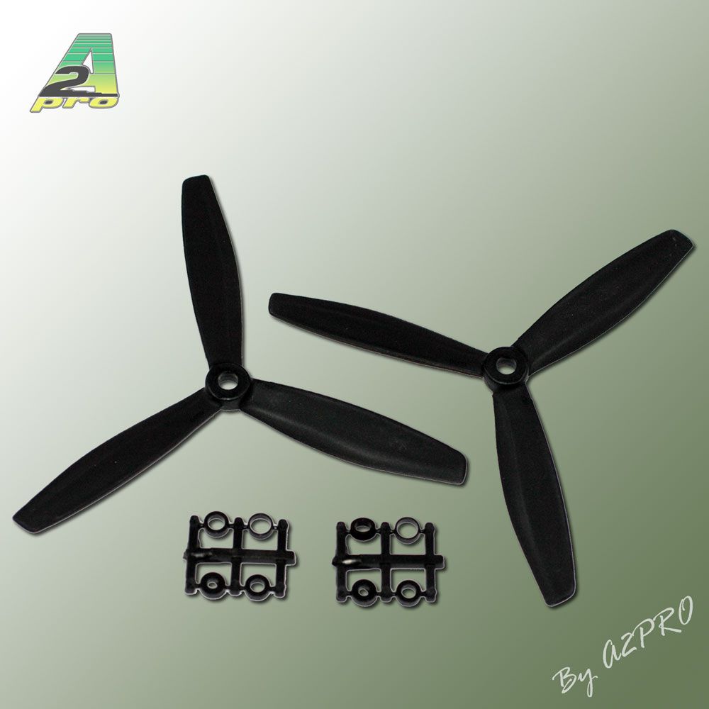 H&eacute;lice Gemfan Tripale  fibre 6x4 demi bullnose noir (2 pcs)