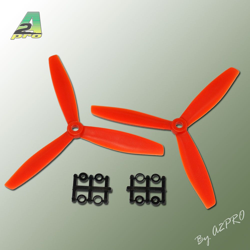 H&eacute;lice Gemfan Tripale  fibre 6x4 demi bullnose orange (2pcs)
