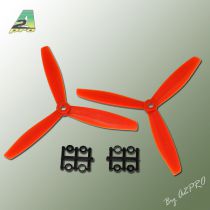 H&eacute;lice Gemfan Tripale  fibre 6x4 demi bullnose orange (2pcs)