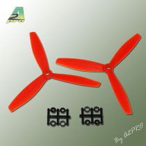 H&eacute;lice Gemfan Tripale  fibre push 6x4 demi bullnose orange (2 pcs)