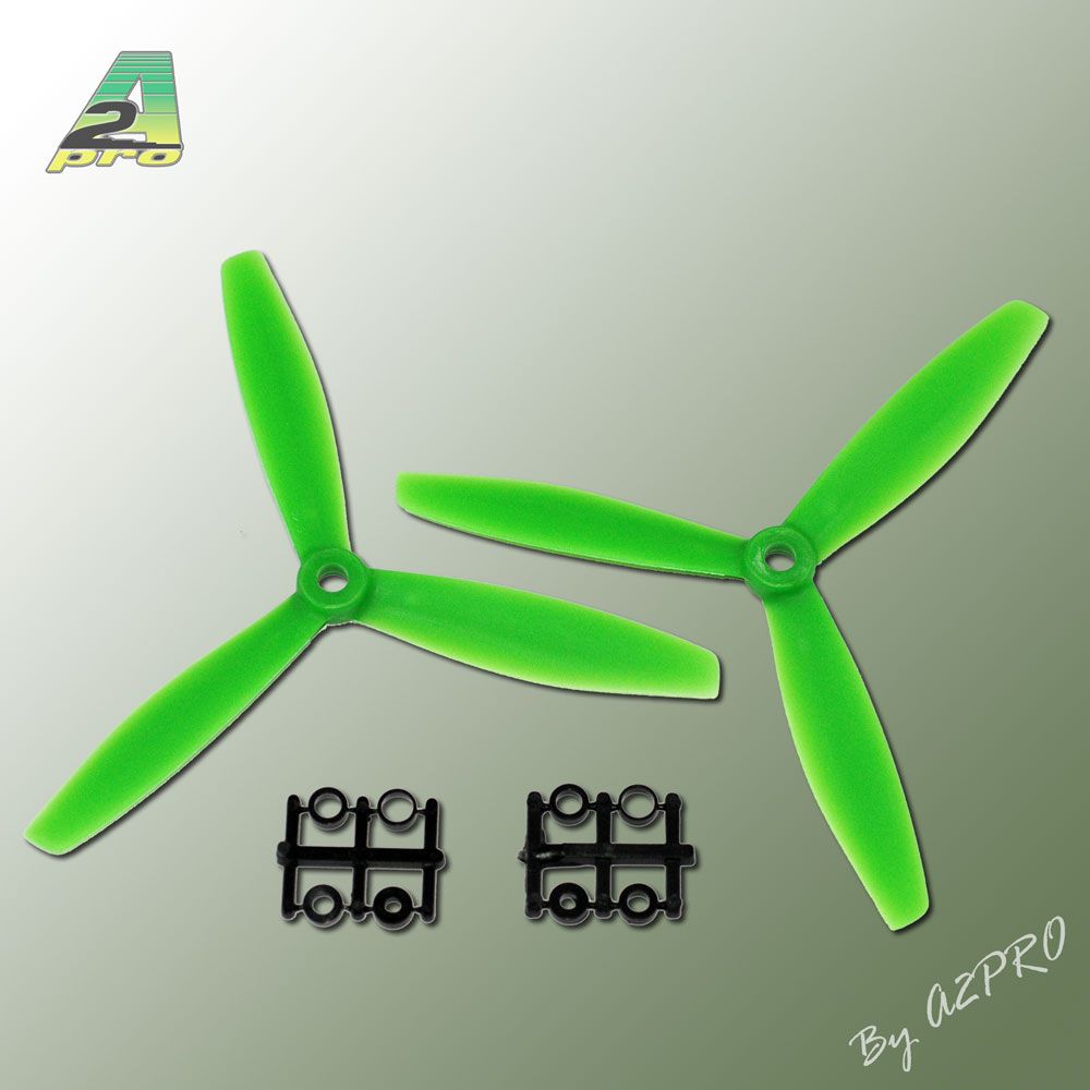 H&eacute;lice Gemfan Tripale fibre 6x4 demi bullnose vert (2 pcs)