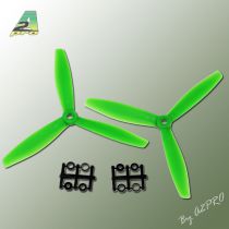 H&eacute;lice Gemfan Tripale  fibre push 6x4 demi bullnose vert (2pcs)