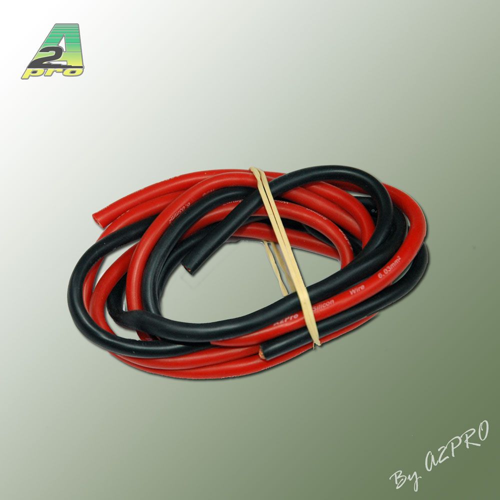 Fil silicone AWG9 - 6,63&sup2; R+N (2x1m)