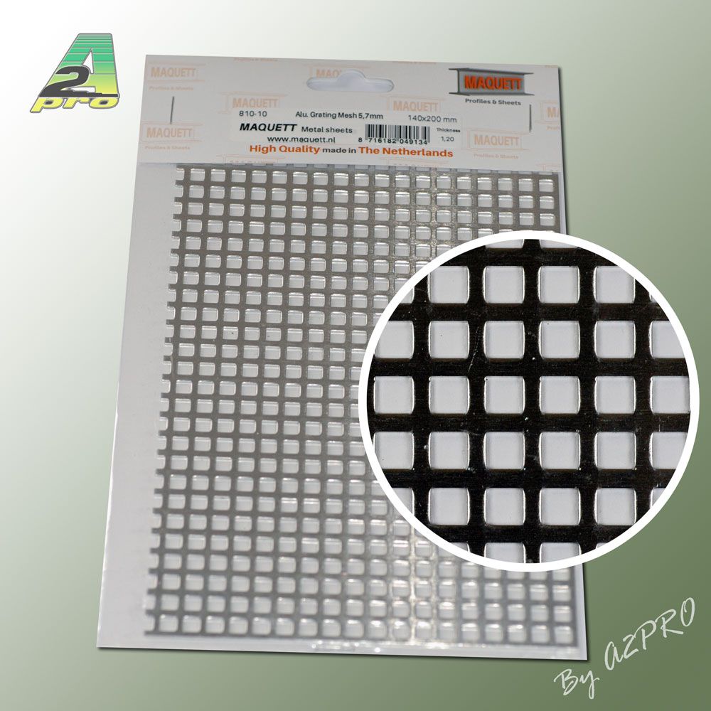 Grille aluminium 200x140x1,20mm maille de 5,00mm