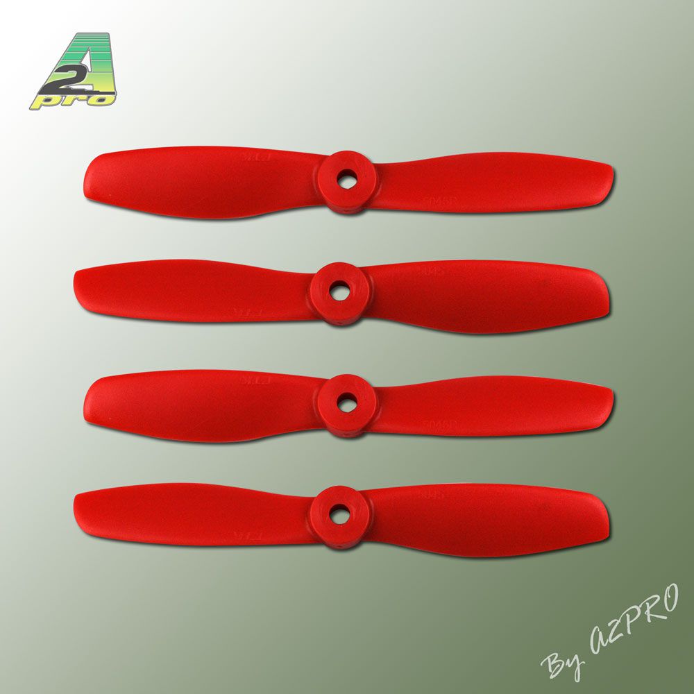 H&eacute;lice PTK fibre (2 paire CW+ CCW) 5x4,5 bullnose V2 rouge