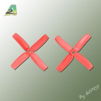 H&eacute;lice Gemfan 4x4 Master 4 blade bullnose rouge (2 paires CW+CCW)