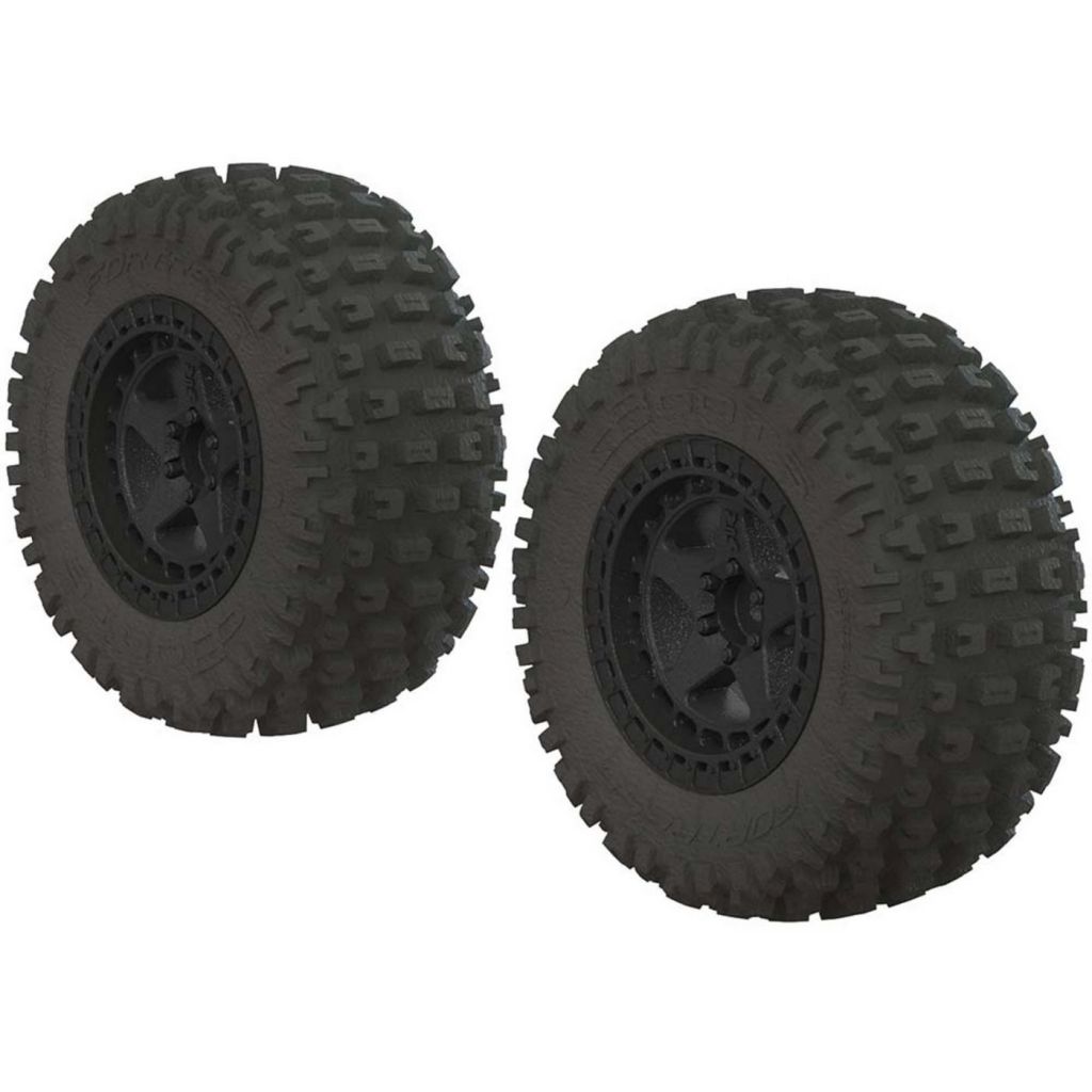AR550042 Fortress SC Tire Set Glued Black (2) - HORIZON HOBBY - R&eacute;f&eacute;rence: ARAC9630
