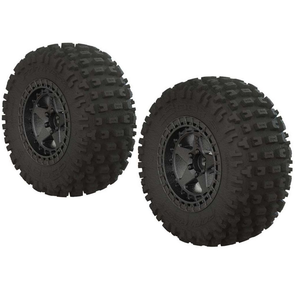 AR550043 Fortress SC Tire Set Glued Blk Chrm (2) - HORIZON HOBBY - R&eacute;f&eacute;rence: ARAC9631