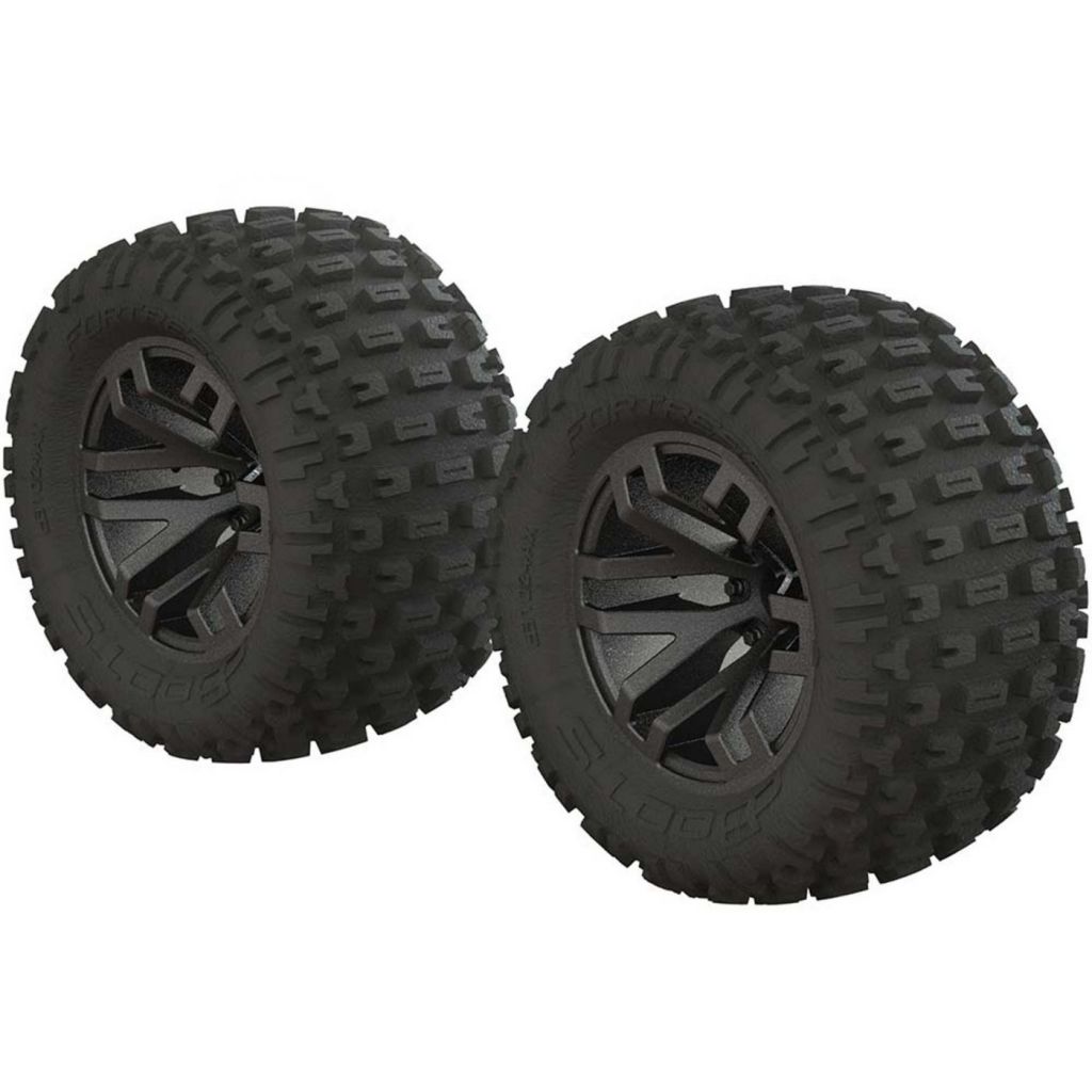 AR550045 Fortress MT Tire Set Glued Blk Chrm (2) - HORIZON HOBBY - R&eacute;f&eacute;rence: ARAC9633