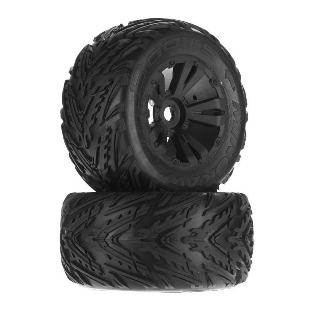 AR550034 Minokawa MT 6S Tire Wheel Glued Black (2) - HORIZON HOBBY - R&eacute;f&eacute;rence: ARAC9649