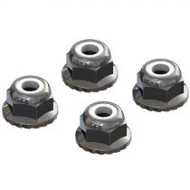 AR708008 Flanged Nyloc Locknut 4mm Silver (4) - HORIZON HOBBY - R&eacute;f&eacute;rence: ARAC9699