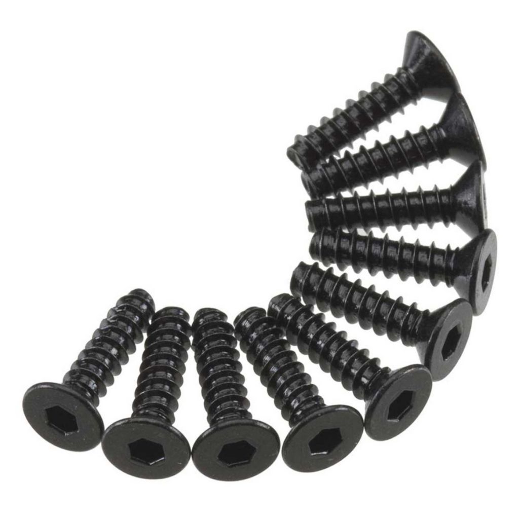 AXA466 Hex Socket Tap Flat Head M3x12mm Black (10) - HORIZON HOBBY - R&eacute;f&eacute;rence: AXIC0129