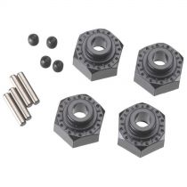 AX30429 Aluminum Hex Hub 12mm Black (4) - HORIZON HOBBY - R&eacute;f&eacute;rence: AXIC0429