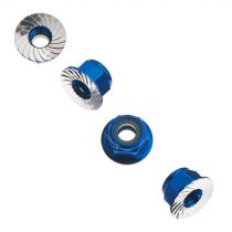 AXA1046 Wheel Nut M4 Serrated Blue (4) - HORIZON HOBBY - R&eacute;f&eacute;rence: AXIC1046