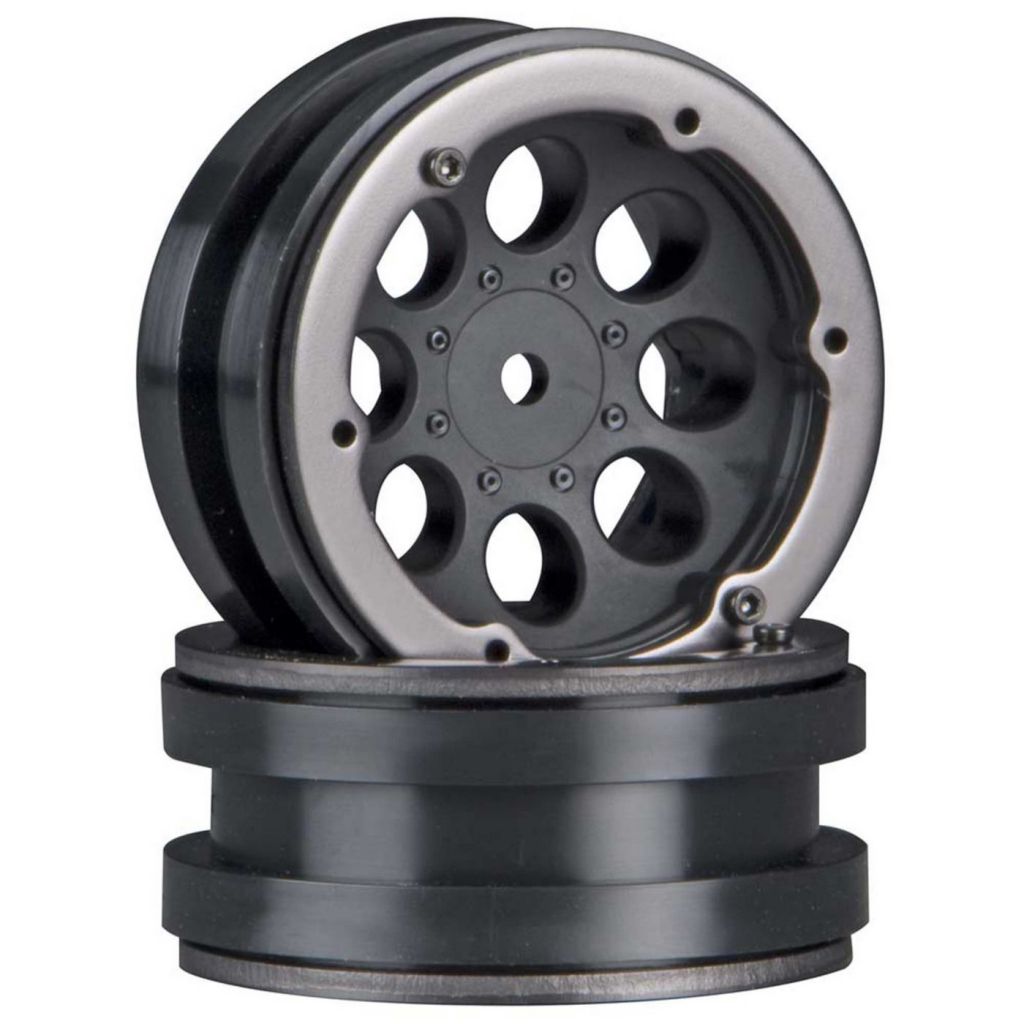 AX8087 8-Hole 1.9 Beadlock Wheel Black (2) - HORIZON HOBBY - R&eacute;f&eacute;rence: AXIC8087