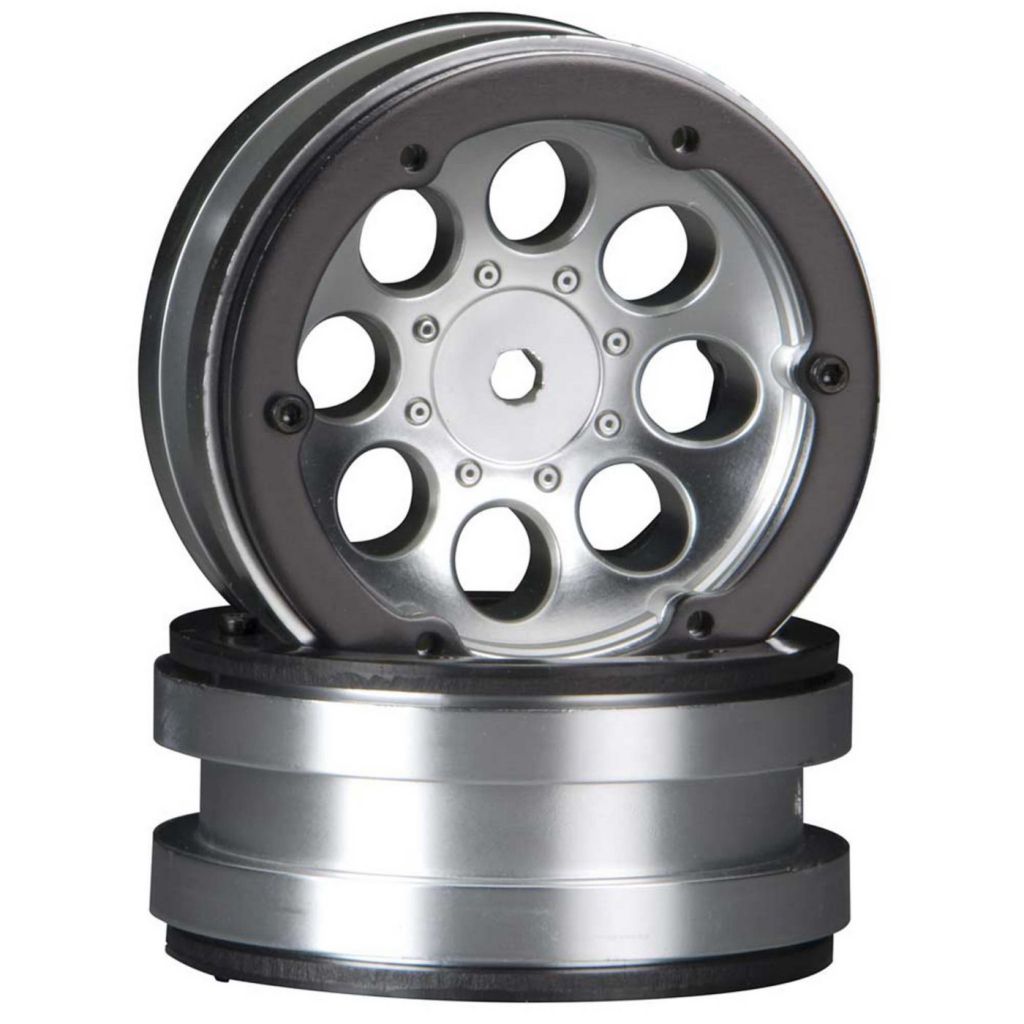 AX8088 8-Hole 1.9 Beadlock Wheel Satin Chrome (2) - HORIZON HOBBY - R&eacute;f&eacute;rence: AXIC8088