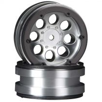 AX8088 8-Hole 1.9 Beadlock Wheel Satin Chrome (2) - HORIZON HOBBY - R&eacute;f&eacute;rence: AXIC8088