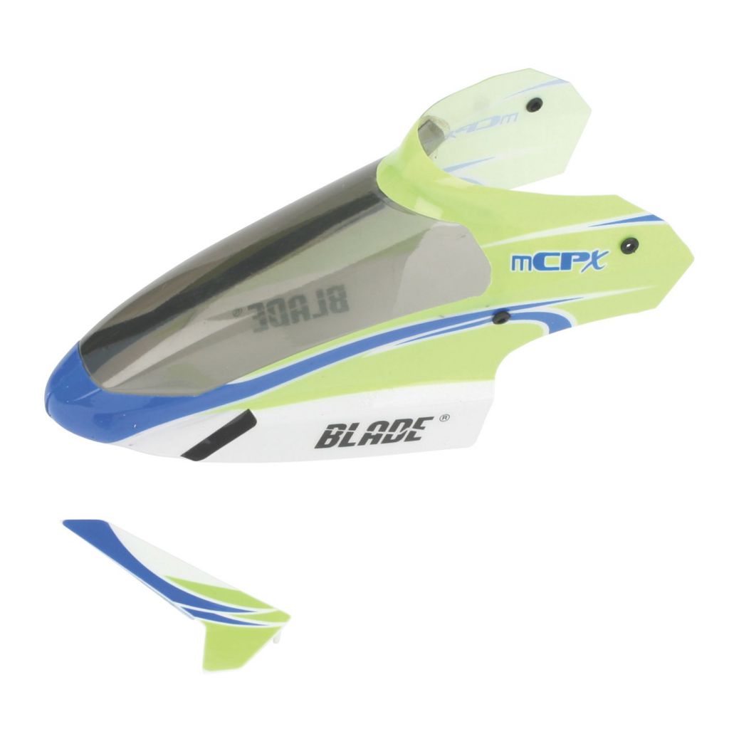 Complete Green Canopy with Vertical Fin: mCP X - HORIZON HOBBY - R&eacute;f&eacute;rence: BLH3519