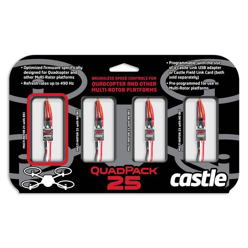 QuadPack 25, 25AMP Multi-Rotor (4) Pack - HORIZON HOBBY - R&eacute;f&eacute;rence: CSE010013200