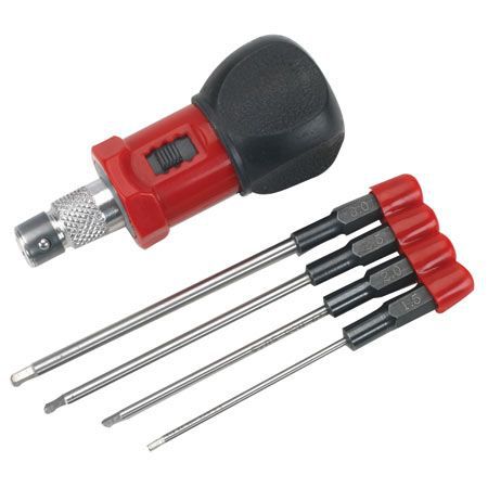 Set 4-Pi&egrave;ces Embout Hexa M&eacute;trique avec porte outil - HORIZON HOBBY - R&eacute;f&eacute;rence: DYN2930
