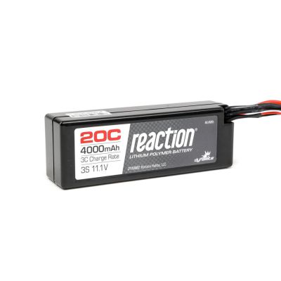 Batterie Reaction Li-Po 3S 11,1V 4000mA 20C, boitier rigide, prise Deans - HORIZON HOBBY - R�f�rence: DYN9002D