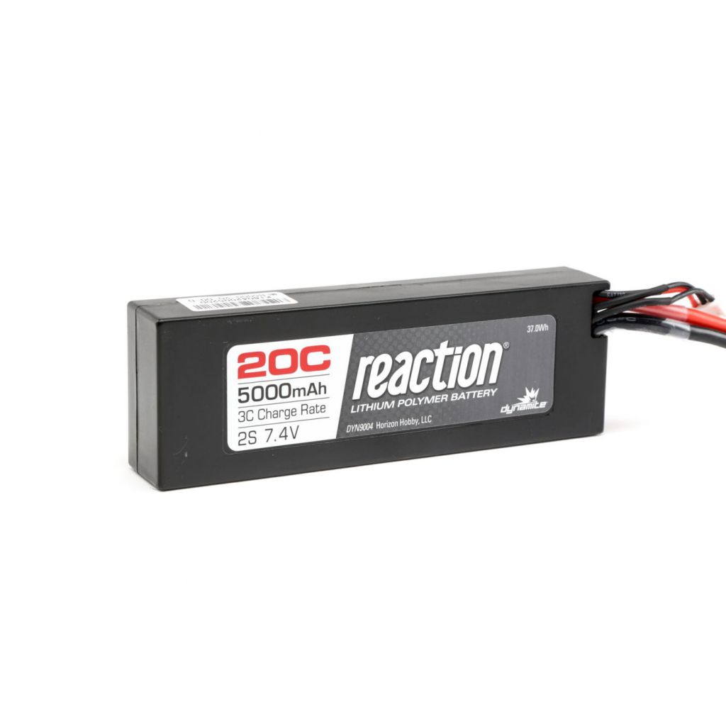 Pack REACTION 7,4V 5000mAh 2S 20C Lipo Coque rigide: EC3 - HORIZON HOBBY - R&eacute;f&eacute;rence: DYN9004EC
