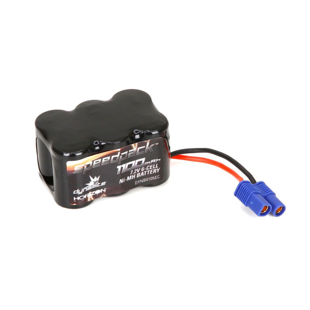Batterie Ni-MH 7,2V 1100mA 6c, 3+3 avec prise EC3 - HORIZON HOBBY - R&eacute;f&eacute;rence: DYNB0105EC