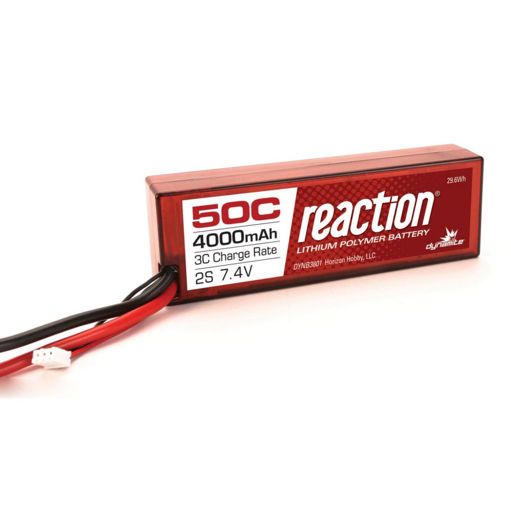 Batterie Reaction Li-Po 2S 7,4V 4000mA 50C, boitier rigide, prise EC3 - HORIZON HOBBY - R&eacute;f&eacute;rence: DYNB3801EC