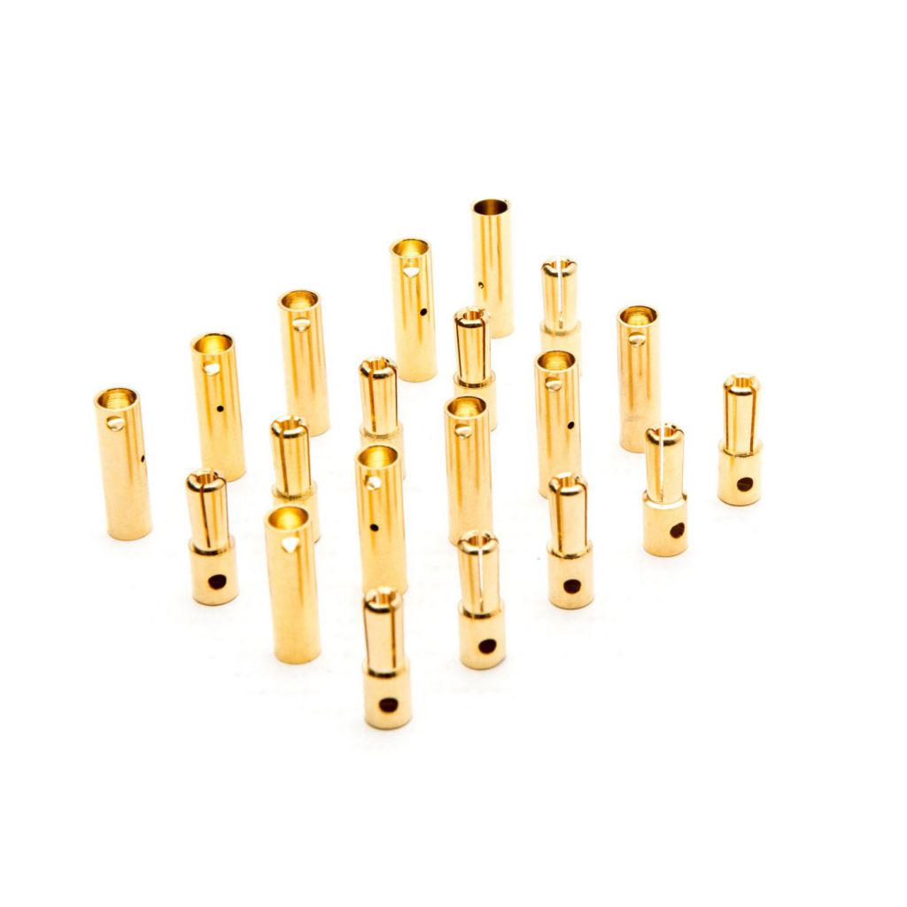 Set de connecteurs cylindriques plaqu&eacute;s or diam. 4mm (10) - HORIZON HOBBY - R&eacute;f&eacute;rence: DYNC0087