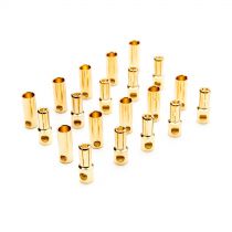 Set de connecteurs cylindriques plaqu&eacute;s or diam. 5,5mm (10) - HORIZON HOBBY - R&eacute;f&eacute;rence: DYNC0090
