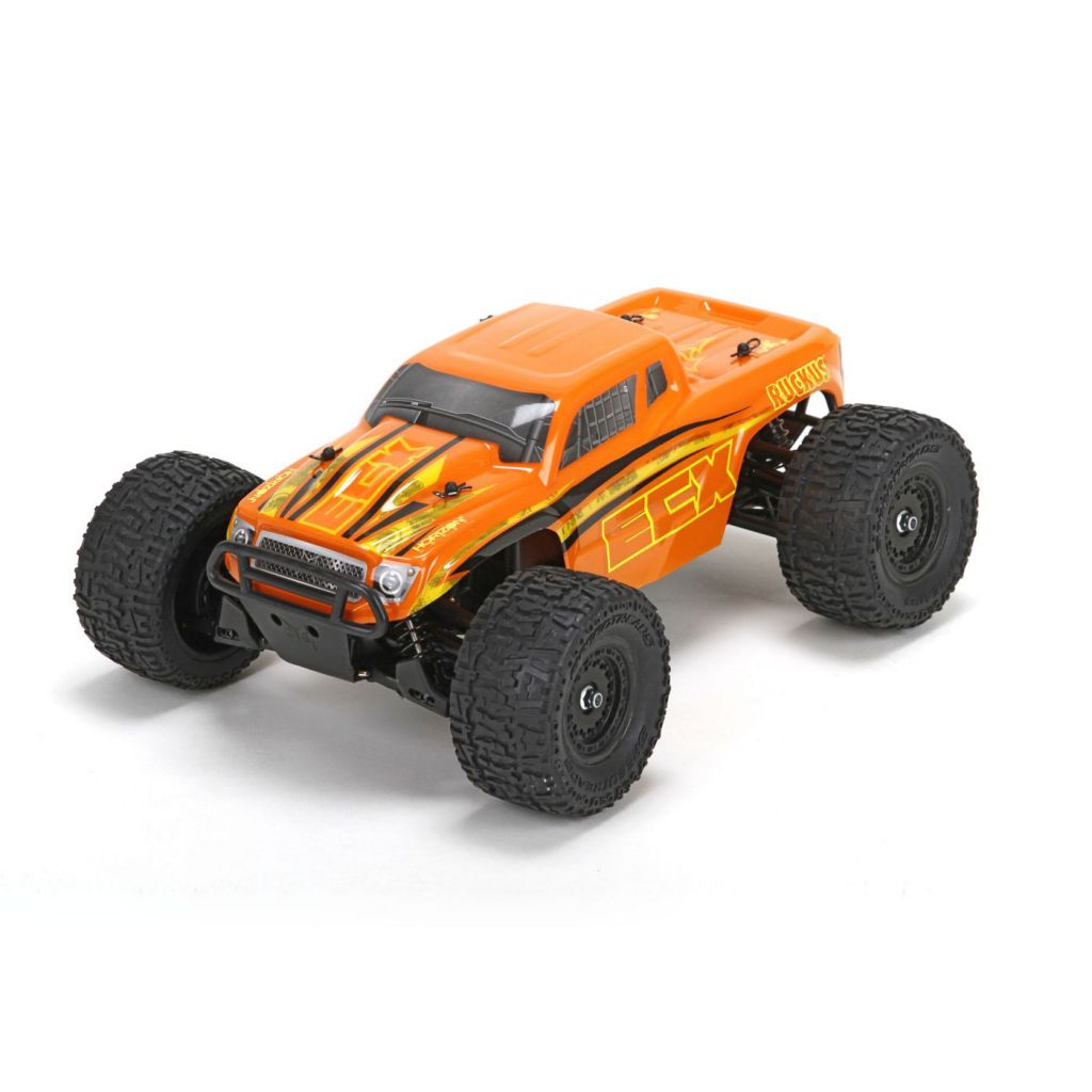 Ruckus 1/18th 4WD Monster Truck Orange/Jaune RTR INT - HORIZON HOBBY - R&eacute;f&eacute;rence: ECX01000IT2