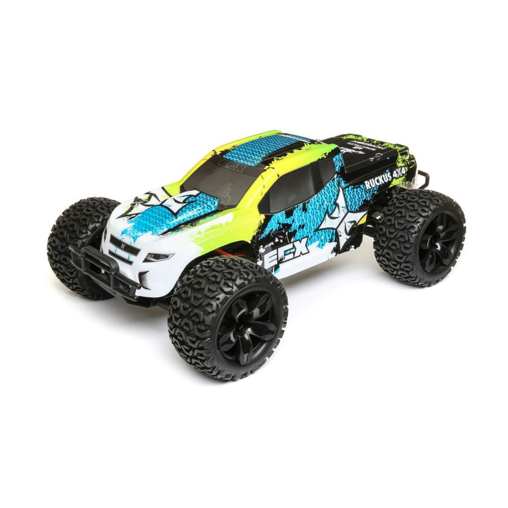 1/10 4WD Ruckus Brushed Green/Blue RTR - HORIZON HOBBY - R&eacute;f&eacute;rence: ECX03242T2