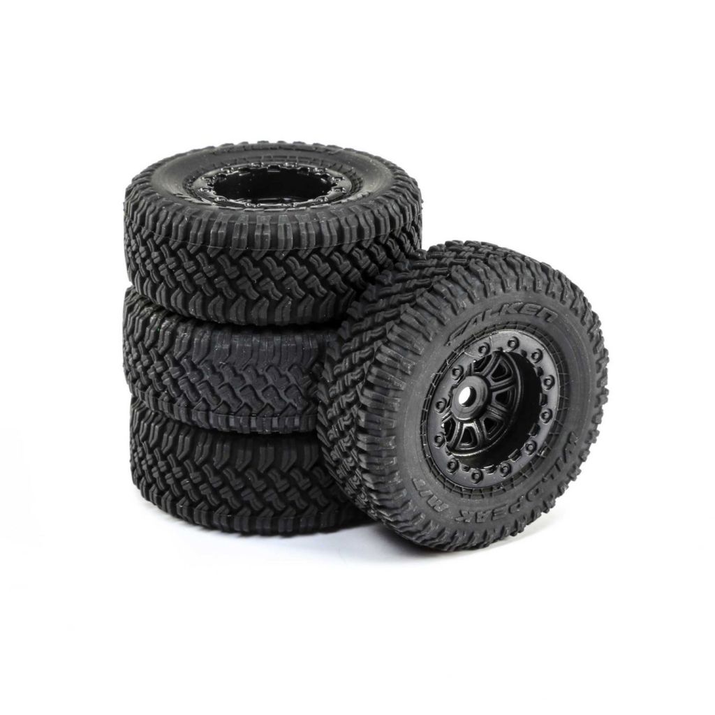Premount Tire (4): 1/24 4WD Barrage - HORIZON HOBBY - R&eacute;f&eacute;rence: ECX40008