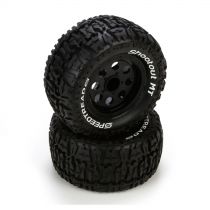 Ruckus - Pneu av/arr mont&eacute; sur jante noire, (2) - HORIZON HOBBY - R&eacute;f&eacute;rence: ECX43008