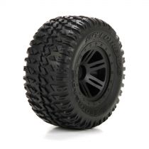 AMP MT/DB 1/10 - Pneus av/arr mont&eacute;s sur jantes noires (2) - HORIZON HOBBY - R&eacute;f&eacute;rence: ECX43012