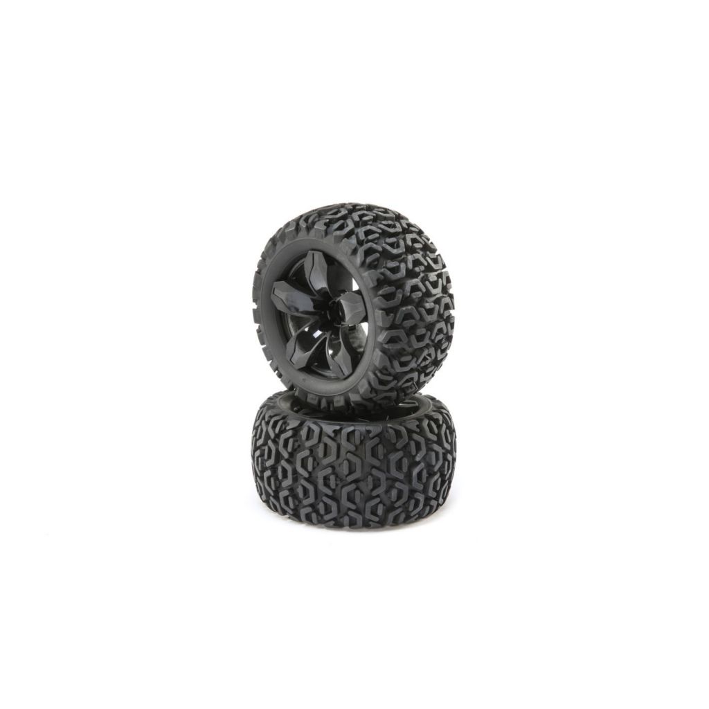 FR/R Tire,Prmnt,Blk Wheel (2):1/10 2wd/4wd Ruckus - HORIZON HOBBY - R&eacute;f&eacute;rence: ECX43013