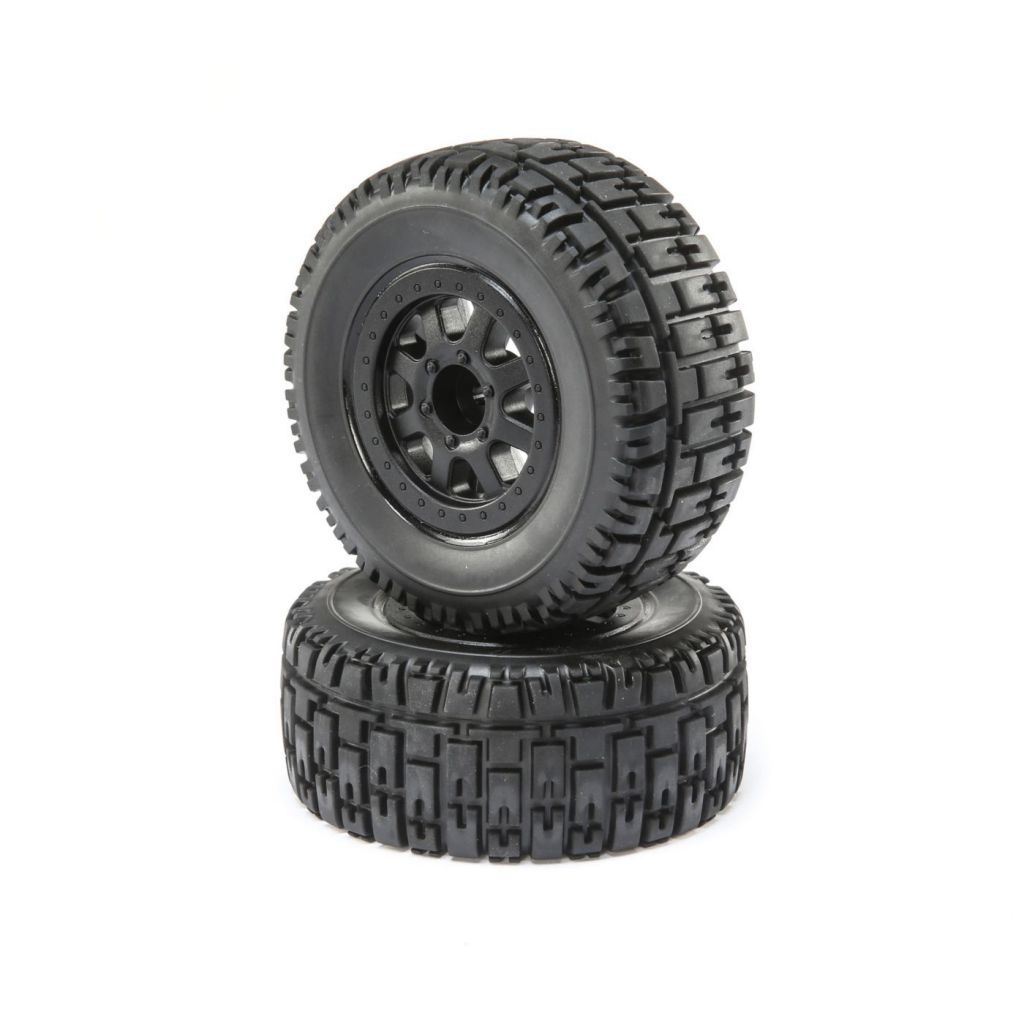 FR/R Tire,Prmnt,Blk Wheel (2):1/10 2wd/4wd Torment - HORIZON HOBBY - R&eacute;f&eacute;rence: ECX43014
