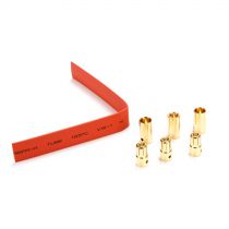 Set de connecteurs cylindriques plaqu&eacute;s or, 6,5mm (3) - HORIZON HOBBY - R&eacute;f&eacute;rence: EFLA266