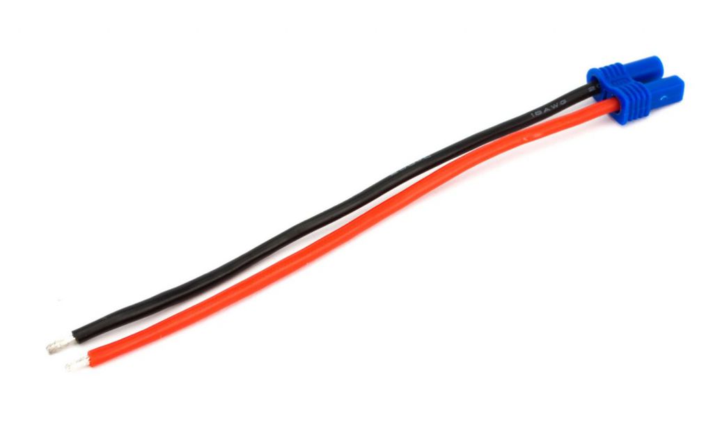 Prise batterie EC2, c&acirc;ble longueur 10cm,diam 1mm - HORIZON HOBBY - R&eacute;f&eacute;rence: EFLAEC205