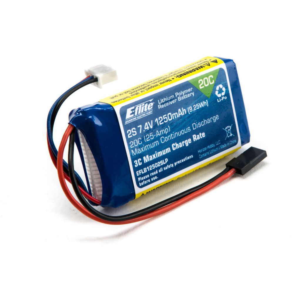 E-FLITE Batterie RX Li-Po 1250mA - HORIZON HOBBY - R&eacute;f&eacute;rence: EFLB12502SLP