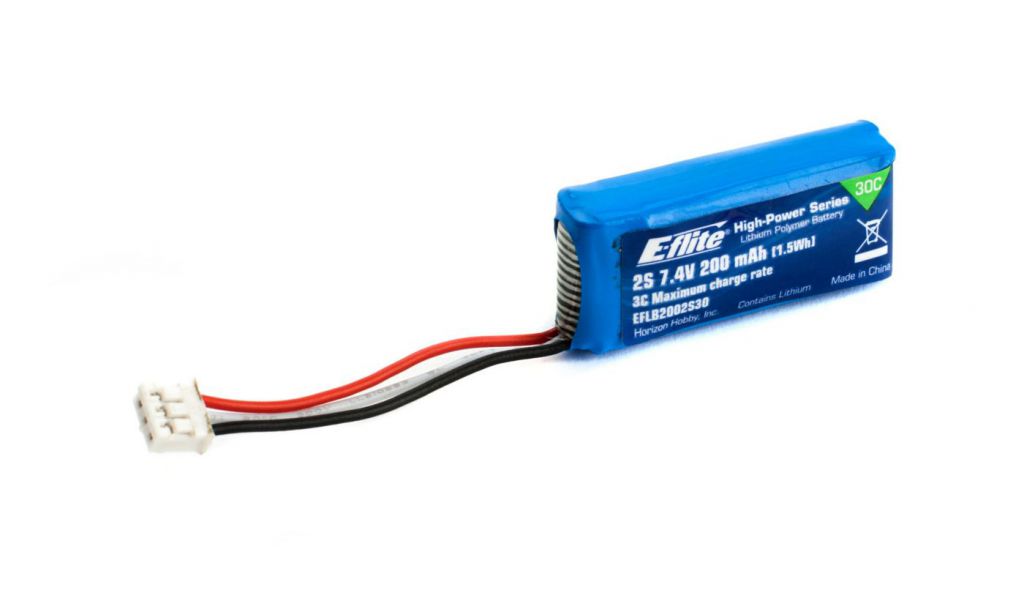Batterie Li-Po 7,4V 2S 200mA 30C Li-Po - HORIZON HOBBY - R&eacute;f&eacute;rence: EFLB2002S30